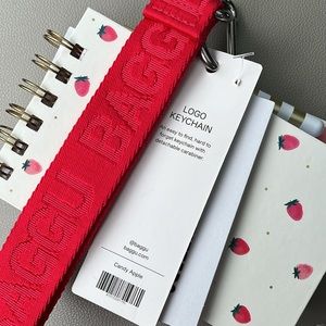 ON HOLD! NWT BAGGU Logo Keychain in Candy Apple